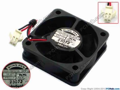 74911 ELINA FAN HDF5216L-12HB-5 Server - Square Fan sq52x52x16, w65x2x2, 12V 140mA ELINA FAN HDF5216L-12HB-5 Server - Square Fan 