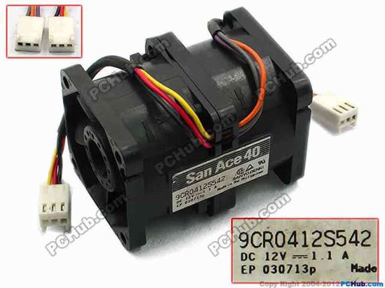 75031 Sanyo Denki 9CR0412S542 Server - Square Fan sq40x40x56, w105x6x6, 12V 1.1A Sanyo Denki 9CR0412S542 Server - Square Fan 