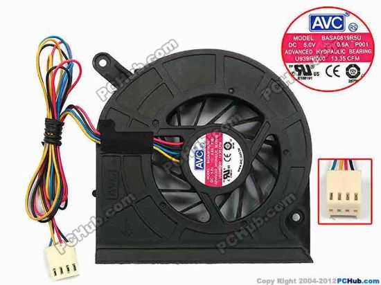 75041 AVC BASA0819R5U Server - Blower Fan P001, bw80x79x19, w355x4x4, 5V 0.6A AVC BASA0819R5U Server - Blower Fan 