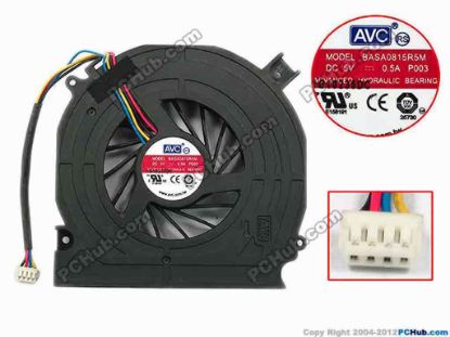 75065 AVC BASA0815R5M Cooling Fan  P003, bw81x75x15, w90x4x4, 5V 0.5A, Bare Fan AVC BASA0815R5M Cooling Fan  