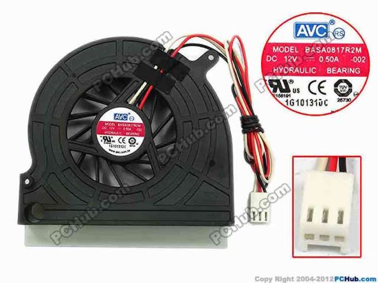75105 AVC BASA0817R2M Server - Blower Fan -002, bw89x88x17, w305x3x3, 12V 0.50A AVC BASA0817R2M Server - Blower Fan 