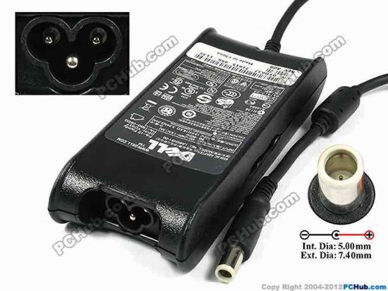75134 Dell Common Item (Dell) AC Adapter- Laptop 19.5V 3.34A, 7.4/5.0mm, 3-Prong, New Dell Common Item (Dell) AC Adapter- Laptop <p>AC Adapter Model: :LA65NS1-00, HA65NS2-00</p>
<p>PA-12 Family,<br />
Dell P/N: 0YD637 , YD637, 0MN444, MN444</p>
<p><br />
INPUT: 100-240V~ 1.5A, 50-60Hz<br />
OUTPUT: 19.5V 3.34A 65W<br />
Connector size: Int. Diameter: 5.0mm<br />
Ext. Diameter: 7.4mm<br />
Signal Pin in the Middle<br />
<br />
Dimension: 137 x 55 x 28 mm<br />
<br />
*Please take note,&nbsp;3 wire AC <a shape="rect" href="http://www.pchub.com/uph/category/356/Power-Core.html">power cord</a> not included.</p>