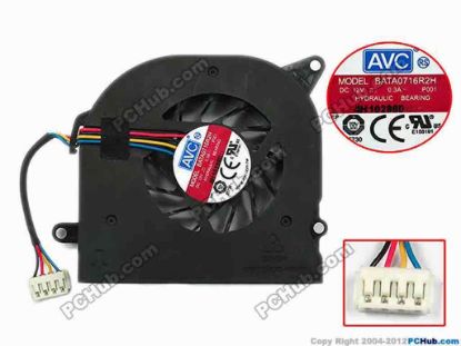 75153 AVC BATA0716R2H Server - Blower Fan P001, bw70x66x16, w55x4x4, 12V 0.3A AVC BATA0716R2H Server - Blower Fan