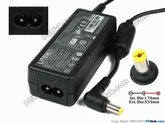 75193 LITE-ON PA-1400-11 AC Adapter- Laptop 19V 2.1A, 5.5/1.7mm, 2-Prong LITE-ON PA-1400-11 AC Adapter- Laptop 