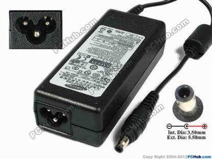 75229 Samsung Laptop Common Item (Samsung Laptop) AC Adapter- Laptop 19V 3.16A, 5.5/3.0mm With Pin, 3-Prong, "NEW" Samsung Laptop Common Item (Samsung Laptop) AC Adapter- Laptop <b>»In stock now ready to ship in 24 hours</b>. 
<p><span class="span11" id="ctl00_ContentPlaceHolder1_ItemDesc1_Label19"></span></p><span class="span11" id="ctl00_ContentPlaceHolder1_ItemDesc1_lblItemDescription">
<p>AC Adapter Model: AD-6019</p>
<p>P/N: BA44-00243A</p>
<p>INPUT: 100-240V~1.5A, 50-60Hz<br />
OUTPUT: 19V 3.16A 60W<br />
Connecter size: Int. Diameter: 3.50mm <br />
Ext. Diameter: 5.50mm</p>
<p>Dimension: 108 x 46 x 30 mm</p>
<p>*Please take note, 3 wire AC power cordnot included.</p></span>