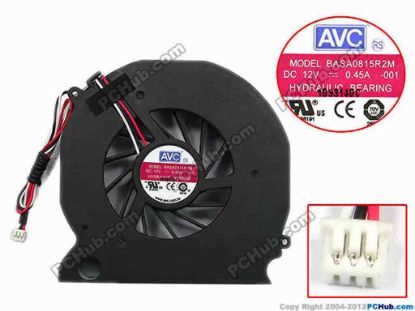75252 AVC BASA0815R2M Server - Blower Fan -001, bw80x78x15, w150x3x3, 12V 0.45A AVC BASA0815R2M Server - Blower Fan 
