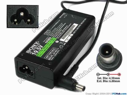 75283 Sony Vaio Parts AC Adapter- Laptop 19.5V 4.7A, 6.0/4.3mm With Pin, 3-Prong Sony Vaio Parts AC Adapter- Laptop <span class="span11" id="ctl00_ContentPlaceHolder1_ItemDesc1_lblItemDescription">
<p><span id="ctl00_ContentPlaceHolder1_ItemDesc1_lblItemDescription">Model: VGP-AC19V42<br />
</span></p>
<p>INPUT: 100-240V~ 1.5A, 50-60Hz<br />
OUTPUT: 19.5V 4.7A 90W<br />
Connecter size: Int. Diameter: 4.30mm <br />
Ext. Diameter: 6.00mm<br />
</p>
<p>Dimension: 121 x 49 x 30 mm<br />
<br />
<font color="#444444" face="Verdana"><font color="#444444" face="Verdana"><font color="#444444" face="Verdana">*<font color="#444444" face="Verdana">Please take note, 3 wire AC <a shape="rect" href="http://www.pchub.com/uph/category/356/Power-Core.html"><font color="#800080">power cord</font></a> not included.</font></font></font></font></p></span>