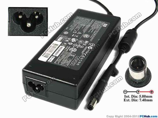 75325 HP Common Item (HP) AC Adapter- Laptop 18.5V 6.5A, 7.4/5.0mm With Pin, 3-Prong HP Common Item (HP) AC Adapter- Laptop <b>»In stock now ready to ship in 24 hours</b>. 
<p><span class="span11" id="ctl00_ContentPlaceHolder1_ItemDesc1_Label19"></span></p><span class="span11" id="ctl00_ContentPlaceHolder1_ItemDesc1_lblItemDescription">
<p>HP SPS: 537336-001<br />
AC Adapter Model: PPP016L-E<br />
</p>
<p><strong>By LITEON</strong><br />
AC Adapter Model: PA-1121-42HP<br />
Series PPP016L-E<br />
HP Part No.: 619484-001</p>
<p>INPUT: 100-240V~ 2.0A, 50-60Hz<br />
OUTPUT: 18.5V 6.5A, 120W<br />
Connecter size: Int. Diameter: 5.00mm <br />
Ext. Diameter: 7.40mm<br />
</p>
<p>*Please take note, 3 wire AC <a href="http://www.pchub.com/uph/category/356/Power-Core.html"><font color="#810081">power cord</font></a> not included.</p></span>