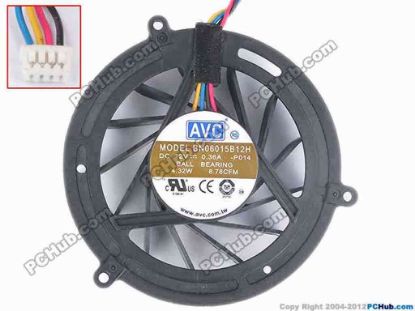 75545 AVC BN06015B12H Server - Round Fan -P014, dia65x15, w165x4x4, 12V 0.36A AVC BN06015B12H Server - Round Fan 