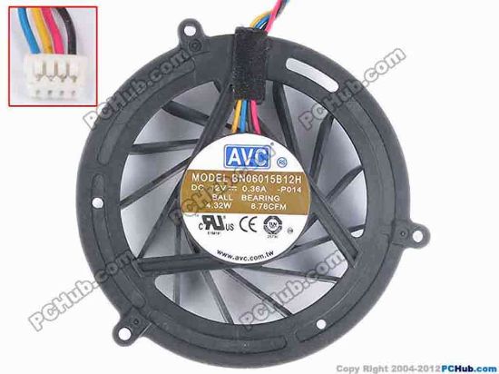75545 AVC BN06015B12H Server - Round Fan -P014, dia65x15, w165x4x4, 12V 0.36A AVC BN06015B12H Server - Round Fan 