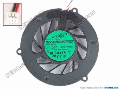 76966 ADDA AD0605HX-TB3 Cooling Fan  CW4Y73L3, dia48x10, w30x3x3, 0.25A, Bare Fan ADDA AD0605HX-TB3 Cooling Fan  