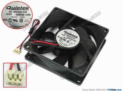 77202 Delta Electronics SB0812M Server - Square Fan sq80x80x25, w120x2x3, 12V 0.14A Delta Electronics SB0812M Server - Square Fan 