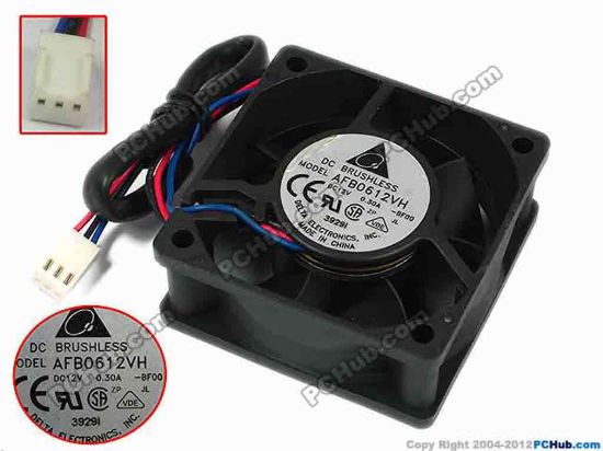 77257 Delta Electronics AFB0612VH Server - Square Fan -BF00, sq60x25, w270x3x3, 12V 0.30A Delta Electronics AFB0612VH Server - Square Fan 