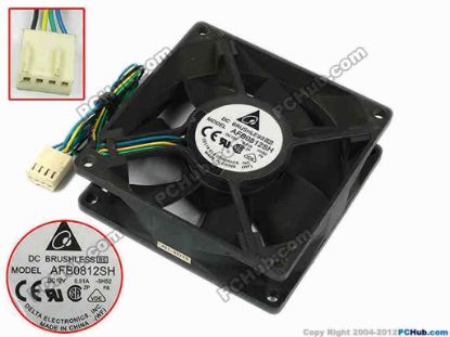 77308 Delta Electronics AFB0812SH Server - Square Fan -5H52, sq80x80x25, w210x4x4, 12V 0.51A Delta Electronics AFB0812SH Server - Square Fan 