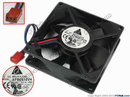77313 Delta Electronics AFB0812VH Server - Square Fan -R00, sq80x80x25, w80x3x3, 12V 0.41A Delta Electronics AFB0812VH Server - Square Fan 
