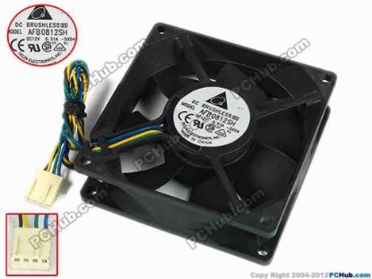 77319 Delta Electronics AFB0812SH Server - Square Fan -5X04, sq80x80x25, w205x4x4, 12V 0.51A Delta Electronics AFB0812SH Server - Square Fan 