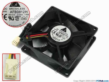 77320 Delta Electronics AFB0812H Server - Square Fan -F00, sq80x80x25, w60x3x3, 12V 0.24A Delta Electronics AFB0812H Server - Square Fan 