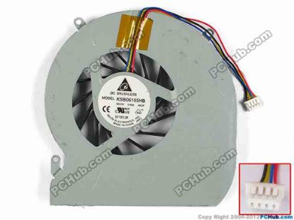 77331 Delta Electronics KSB06105HB Cooling Fan  -9E2P, Bare, w60x4x4, 5V 0.40A Delta Electronics KSB06105HB Cooling Fan  