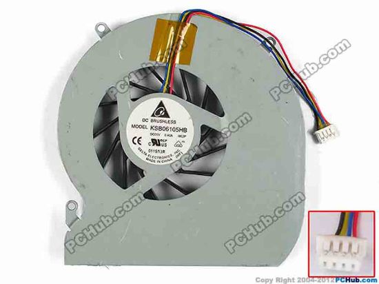 77331 Delta Electronics KSB06105HB Cooling Fan  -9E2P, Bare, w60x4x4, 5V 0.40A Delta Electronics KSB06105HB Cooling Fan  