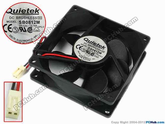 77362 Delta Electronics SB0812M Server - Square Fan sq80x80x25, w80x2x2, 12V 0.14A Delta Electronics SB0812M Server - Square Fan 
