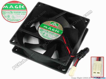 77380 Protechnic Magic MGA8012HS Server - Square Fan sq80x80x25, w65x2x2, 12V 0.24A Protechnic Magic MGA8012HS Server - Square Fan 