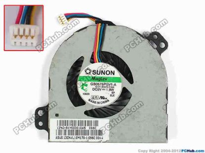 77420 SUNON GB0575PGV1-A Cooling Fan  13.V1.B4070.F.GN, Bare, w20x4x4, 5V 1.9W SUNON GB0575PGV1-A Cooling Fan  