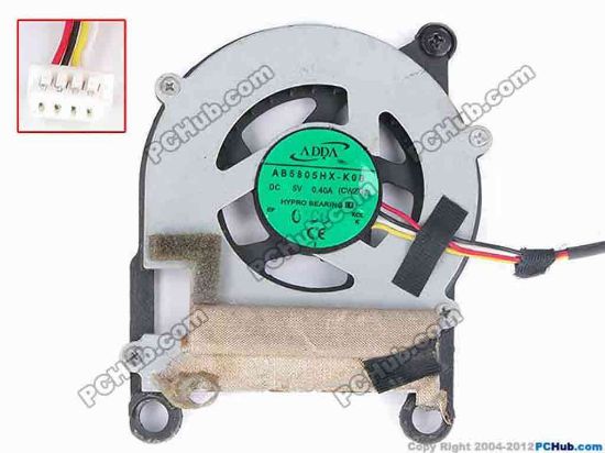 77432 ADDA AB5805HX-K0B Cooling Fan  CWZG8, Bare, w20x4x4, 5V 0.40A ADDA AB5805HX-K0B Cooling Fan  