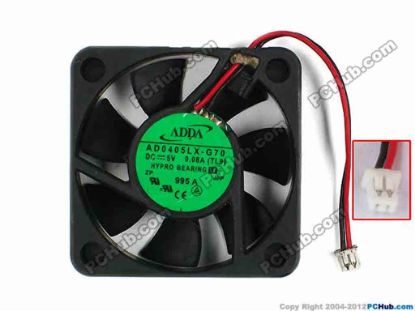 77436 ADDA AD0405LX-G70 Cooling Fan  TL9, Bare, 40x40x10.5mm, w50x2x2, 5V 0.08A ADDA AD0405LX-G70 Cooling Fan  