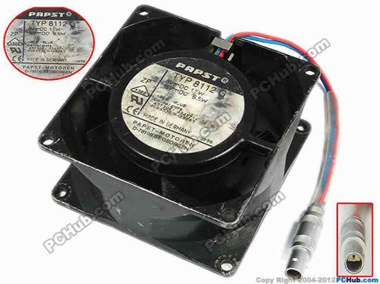 77438 ebm-papst TYP 8112 G Server - Square Fan TYP8112G, sq80x80x38, w120x2x2, 16V 6.5W ebm-papst TYP 8112 G Server - Square Fan 