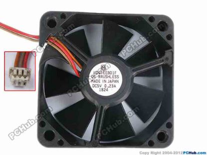 77469 Panasonic UDQFEEB01F Cooling Fan  UDQFEEB01F, bare, Size:45x45x15, w115x3x3, 5V 0.23 Panasonic UDQFEEB01F Cooling Fan  