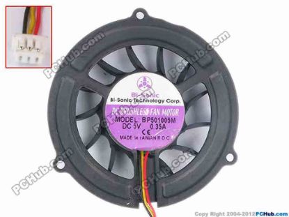 77522 Bi-Sonic BP501005M Cooling Fan  Bare, size:54x10, w45x3x3, 5V 0.35A Bi-Sonic BP501005M Cooling Fan  