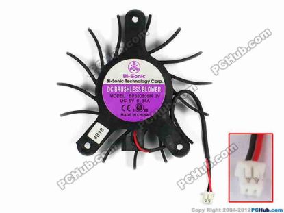 77533 Bi-Sonic BP530805M Cooling Fan  BP530805M 3V, Bare, w70x2x2, 5V 0.34A Bi-Sonic BP530805M Cooling Fan  