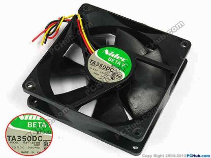 77556 Nidec M34138-58 Server - Square Fan CQ2, sq90x90x25, w95x3, 12V 0.50A Nidec M34138-58 Server - Square Fan 