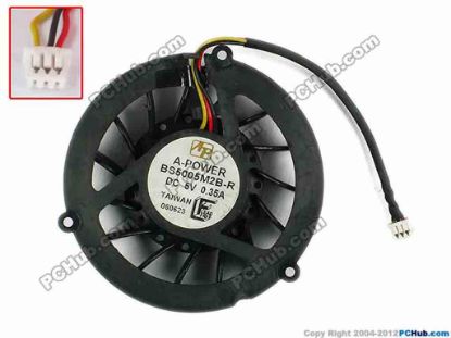 77592 A-Power BS5005M2B-R Cooling Fan  Bare, size:54x14, w65x3x3, 5V 0.35A A-Power BS5005M2B-R Cooling Fan  