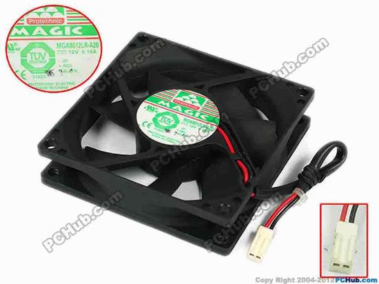 77633 Protechnic Magic MGA8012LR-A20 Server - Square Fan sq80x80x25, w95x2x2, 12V 0.15A  Protechnic Magic MGA8012LR-A20 Server - Square Fan 