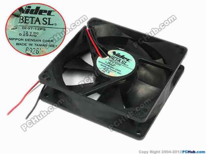 77636 Nidec D09T-12PG Server - Square Fan sq92x92x25, w100x2, 12V 0.29A Nidec D09T-12PG Server - Square Fan 