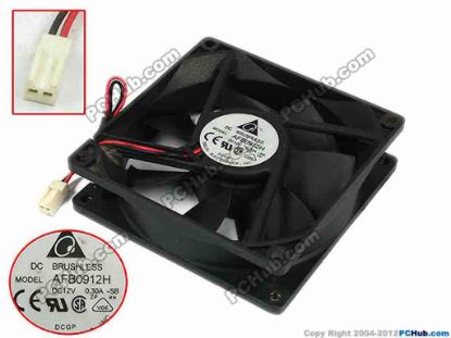 77648 Delta Electronics AFB0912H Server - Square Fan -SB, sq92x92x25, w75x2x2, 12V 0.30A Delta Electronics AFB0912H Server - Square Fan 