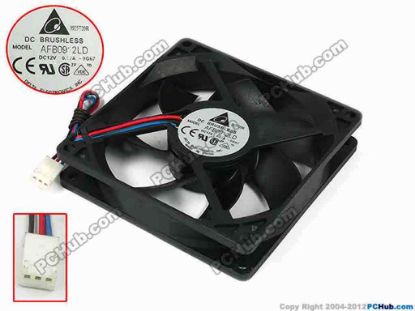 77682 Delta Electronics AFB0912LD Server - Square Fan -9G67, sq92x92x20, w100x3x3, 12V 0.12A Delta Electronics AFB0912LD Server - Square Fan 