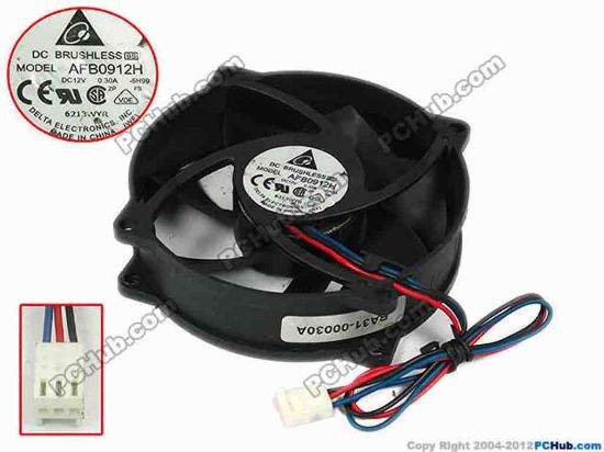77800 Delta Electronics AFB0912H Server - Round Fan -5H99, dia95x95x25, w205x3x3, 12V 0.30A Delta Electronics AFB0912H Server - Round Fan 
