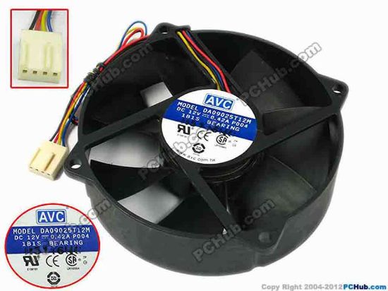 77825 AVC DA09025T12M Server - Round Fan P004, dia95x95x25, w200x4x4, 12V 0.42A AVC DA09025T12M Server - Round Fan 