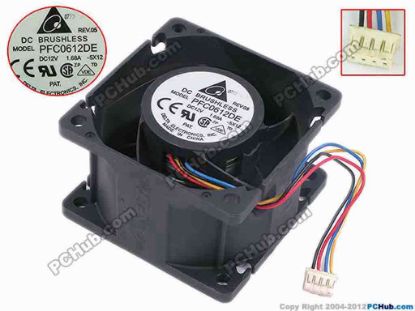 77921 Delta Electronics PFC0612DE Server - Square Fan -5X12, sq60x60x38, w65x4x4, 12V 1.68A Delta Electronics PFC0612DE Server - Square Fan 