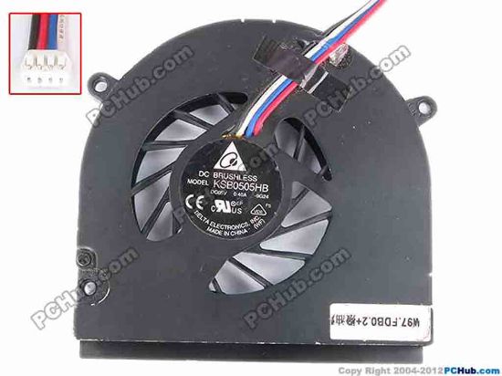 77935 Delta Electronics KSB0505HB Cooling Fan  -9G24, Bare, w115x4x4, 5V 0.4A Delta Electronics KSB0505HB Cooling Fan  