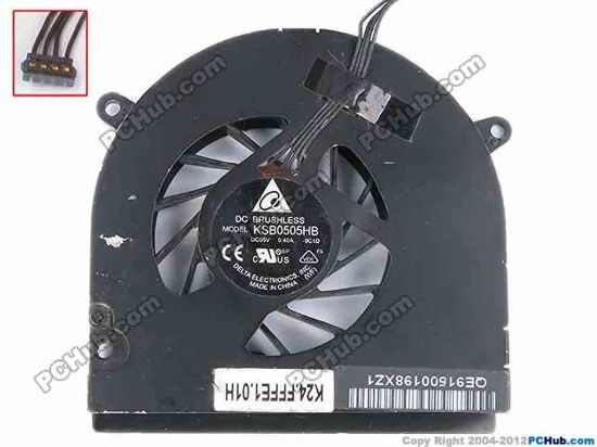 77938 Delta Electronics KSB0505HB Cooling Fan  -9C1D, Bare, w30x4x4, 5V 0.4A Delta Electronics KSB0505HB Cooling Fan  