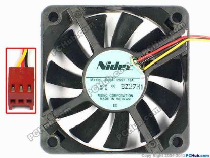 77940 Nidec D06R-12SS1 Server - Square Fan 13A, sq60x60x15, w95x3x3, 12V 0.12A Nidec D06R-12SS1 Server - Square Fan 