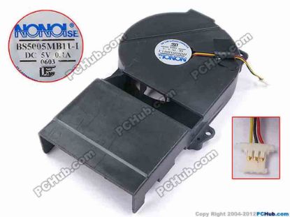 77943 NONOISE BS5005MB11-I Cooling Fan  bare, w15x3x3, 5V 0.1A NONOISE BS5005MB11-I Cooling Fan  