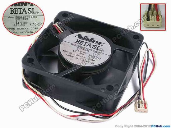 77951 Nidec D06G-24TH Server - Square Fan 04BS, RH7-1309, sq60x60x20, w230x3x3, 24V 0.11A Nidec D06G-24TH Server - Square Fan 