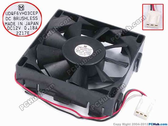 77977 Panasonic UDQF6VH03CEP Server - Square Fan sq60x60x15, w120x3x3, 12V 0.18A Panasonic UDQF6VH03CEP Server - Square Fan 