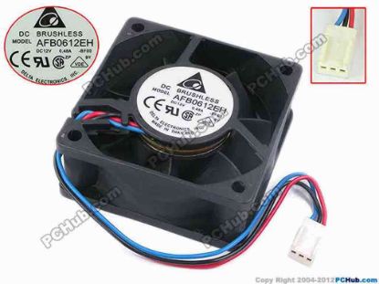 77997 Delta Electronics AFB0612EH Server - Square Fan -BF00, sq60x60x25, w135x3x3, 12V 0.48A Delta Electronics AFB0612EH Server - Square Fan 