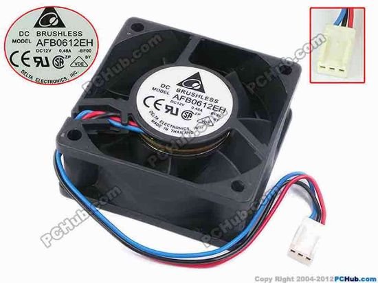 77997 Delta Electronics AFB0612EH Server - Square Fan -BF00, sq60x60x25, w135x3x3, 12V 0.48A Delta Electronics AFB0612EH Server - Square Fan 