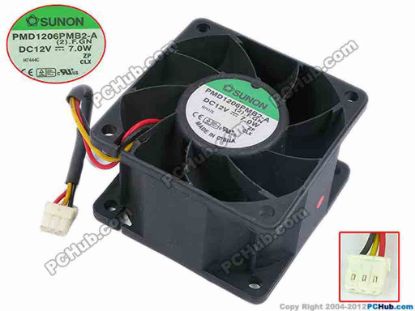 77999 SUNON PMD1206PMB2-A Server - Square Fan (2).F.GN, sq60x60x38, w90x3x3, 12V 7.0W SUNON PMD1206PMB2-A Server - Square Fan 